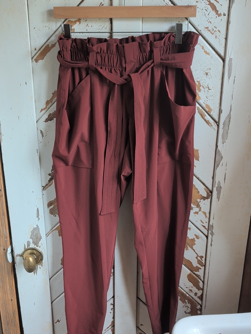Athleta Light & Easy Trousers in Deep Rust Red